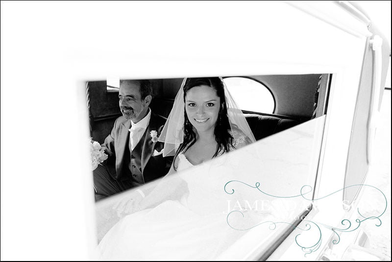 priory hall wedding 016 bride arriving at the church