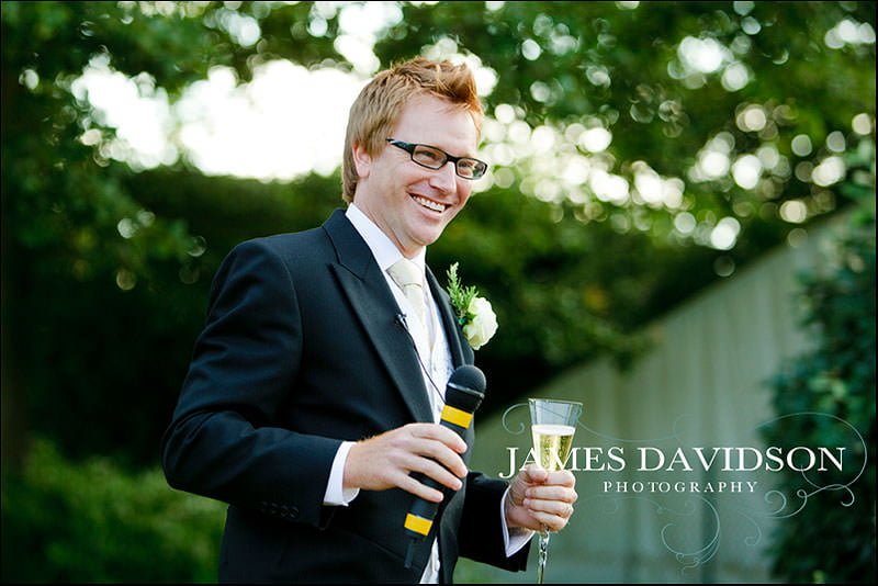 surrey wedding photographer 21 groom giving speech